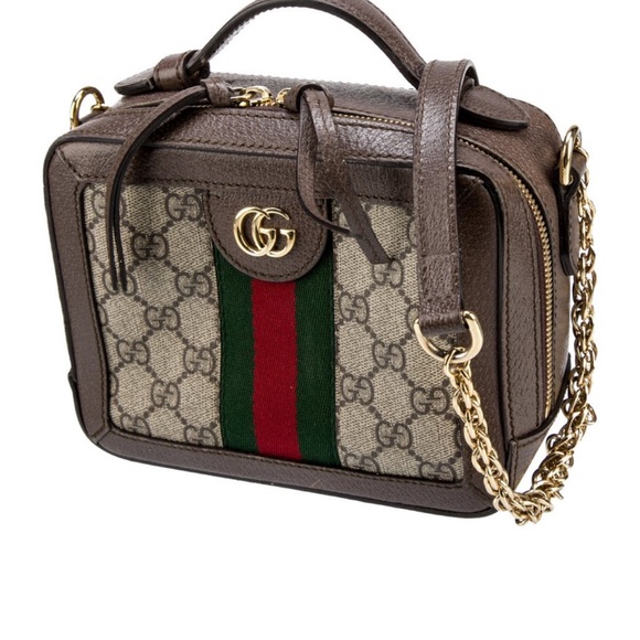 🌟 Gucci Gg Supreme Monogram Mini Ophidia Top Handle Shoulder Bag 🌟 - Picture 3 of 13
